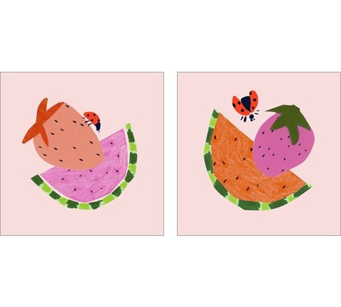 Strawberry Fields 2 Piece Art Print Set by Blanckslate