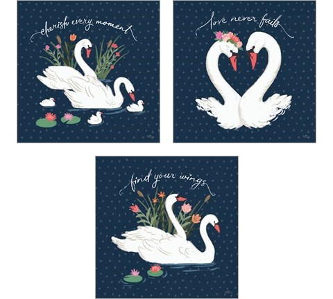 Swan Lake 3 Piece Art Print Set by Janelle Penner