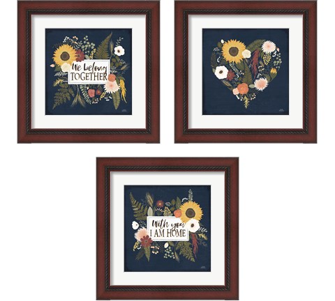 Autumn Romance 3 Piece Framed Art Print Set by Laura Marshall