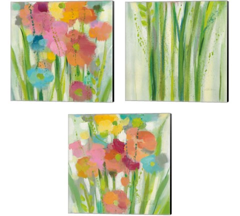 Longstem Bouquet 3 Piece Canvas Print Set by Silvia Vassileva