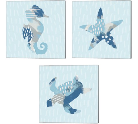 Coastal Cool 3 Piece Canvas Print Set by Moira Hershey