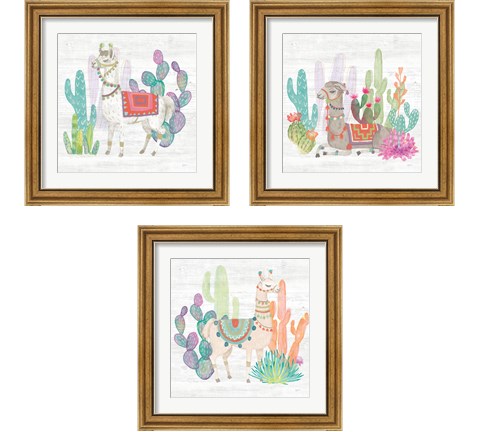 Lovely Llamas 3 Piece Framed Art Print Set by Mary Urban