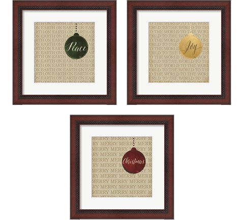 Christmas Ornaments 3 Piece Framed Art Print Set by Hartworks