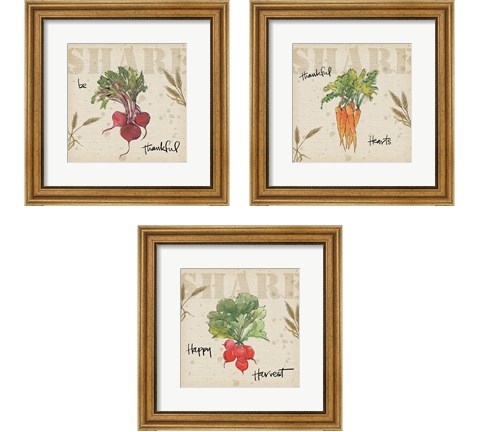 Farmers Feast Harvest 3 Piece Framed Art Print Set by Anne Tavoletti