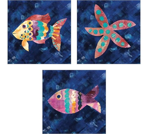 Boho Reef  3 Piece Art Print Set by Wild Apple Portfolio