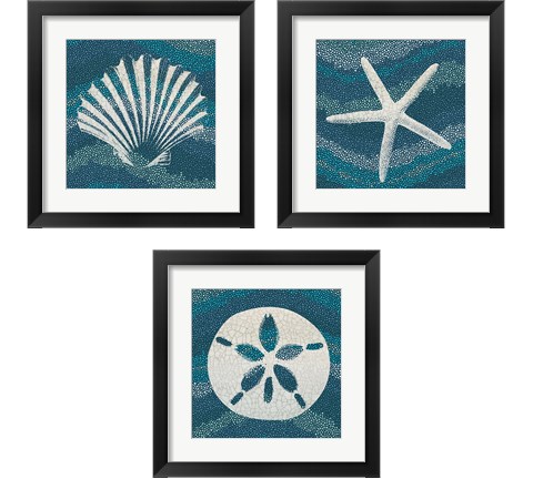 Sea Glass 3 Piece Framed Art Print Set by Wild Apple Portfolio