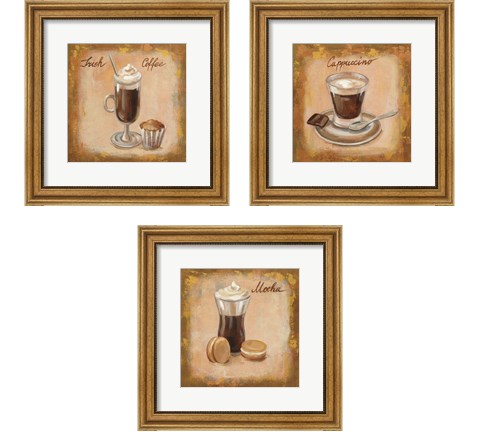 Coffee Time on Wood 3 Piece Framed Art Print Set by Silvia Vassileva