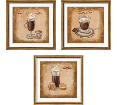 Coffee Time on Wood 3 Piece Framed Art Print Set by Silvia Vassileva