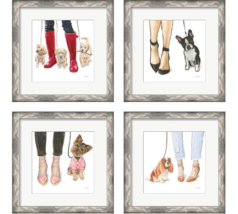 Furry Fashion Friends 4 Piece Framed Art Print Set by Emily Adams