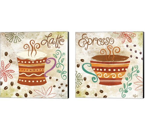 Colorful Coffee 2 Piece Canvas Print Set by Rebecca Lyon