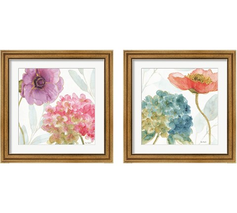 Rainbow Seeds Flowers 2 Piece Framed Art Print Set by Lisa Audit