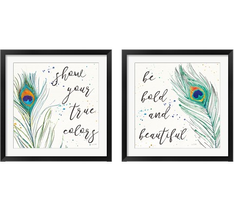 Peacock Garden 2 Piece Framed Art Print Set by Anne Tavoletti