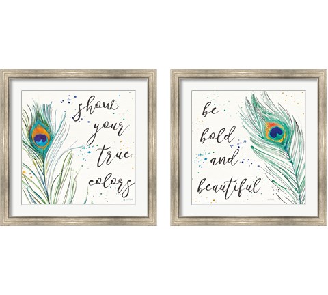 Peacock Garden 2 Piece Framed Art Print Set by Anne Tavoletti