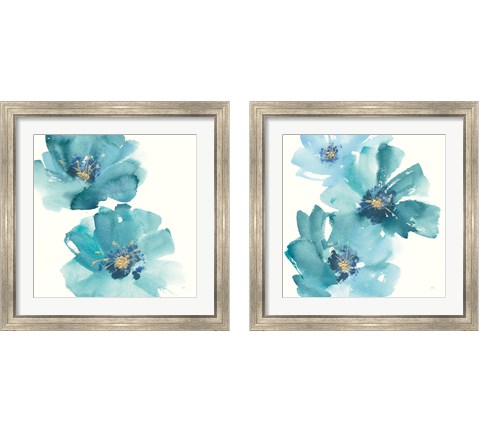 Teal Cosmos 2 Piece Framed Art Print Set by Chris Paschke