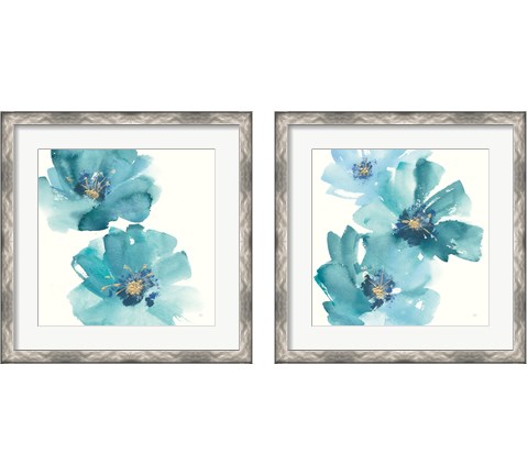 Teal Cosmos 2 Piece Framed Art Print Set by Chris Paschke