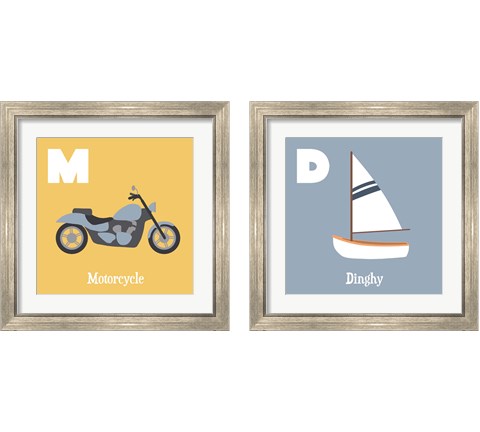 Transportation Alphabet 2 Piece Framed Art Print Set by Color Me Happy