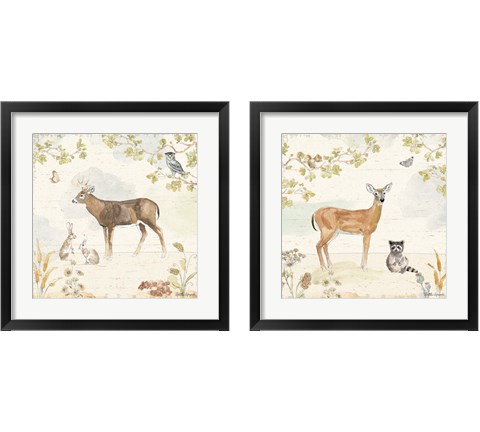 Woodland Wreath 2 Piece Framed Art Print Set by Beth Grove