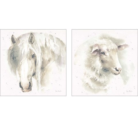 Farm Friends Neutral 2 Piece Art Print Set by Lisa Audit