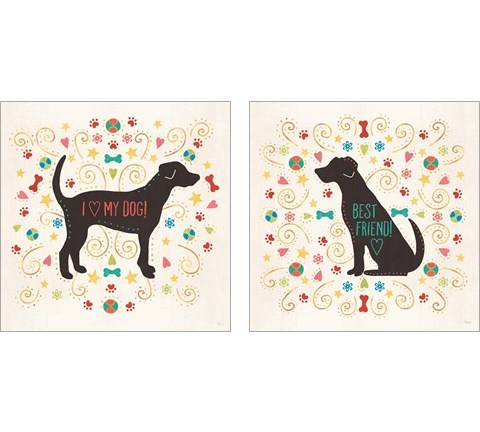 Otomi Dogs 2 Piece Art Print Set by Veronique Charron