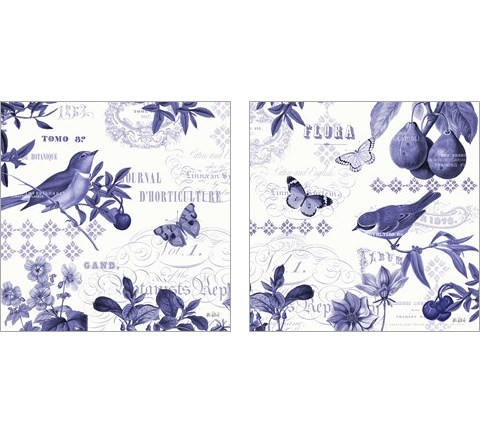 Botanical Blue 2 Piece Art Print Set by Katie Pertiet