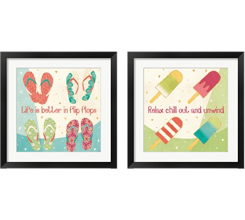 Fun in the Sun 2 Piece Framed Art Print Set by Veronique Charron