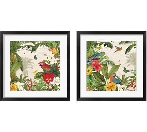 Parrot Paradise 2 Piece Framed Art Print Set by Katie Pertiet