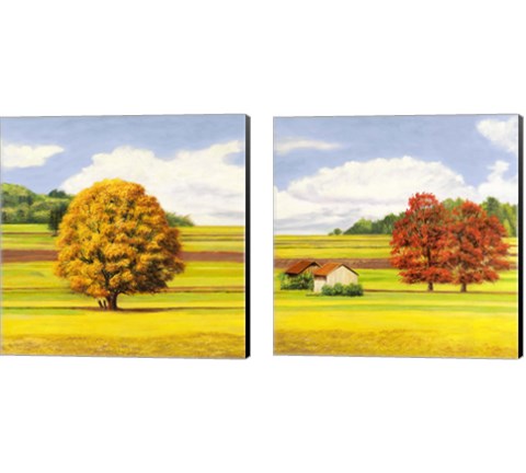 Pianure Serene 2 Piece Canvas Print Set by Angelo Masera