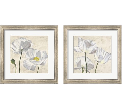 Poppies in White 2 Piece Framed Art Print Set by Luca Villa