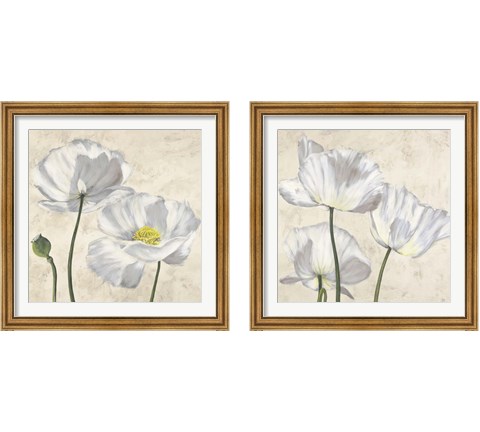 Poppies in White 2 Piece Framed Art Print Set by Luca Villa