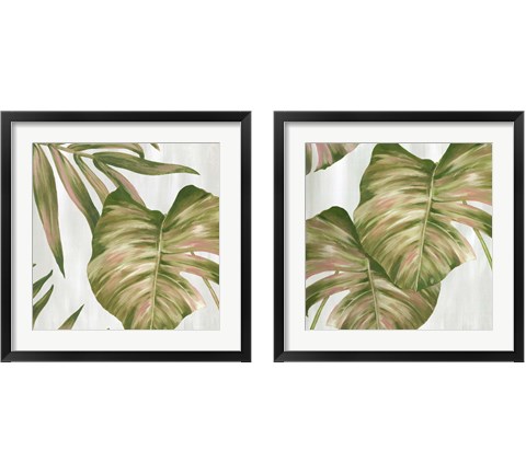 Pink Leaves 2 Piece Framed Art Print Set by Eva Watts