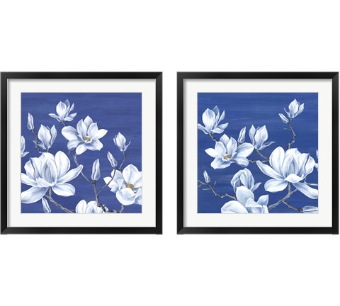 Blooming Magnolias 2 Piece Framed Art Print Set by Eva Watts