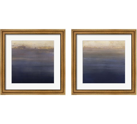 Indigo Sundown 2 Piece Framed Art Print Set by Victoria Borges