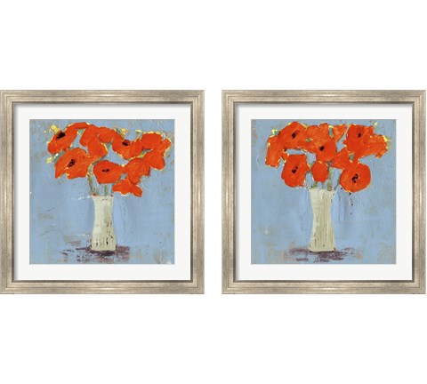 Orange Poppy Impression 2 Piece Framed Art Print Set by Victoria Borges