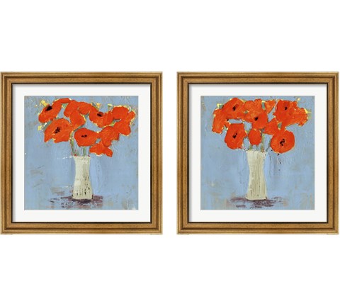 Orange Poppy Impression 2 Piece Framed Art Print Set by Victoria Borges