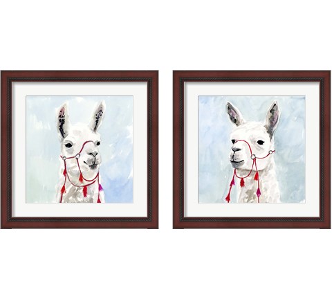 Watercolor Llama 2 Piece Framed Art Print Set by Victoria Borges