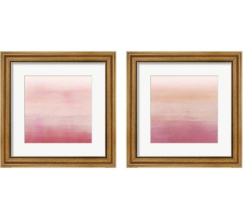 Apricot Ombre 2 Piece Framed Art Print Set by Victoria Borges