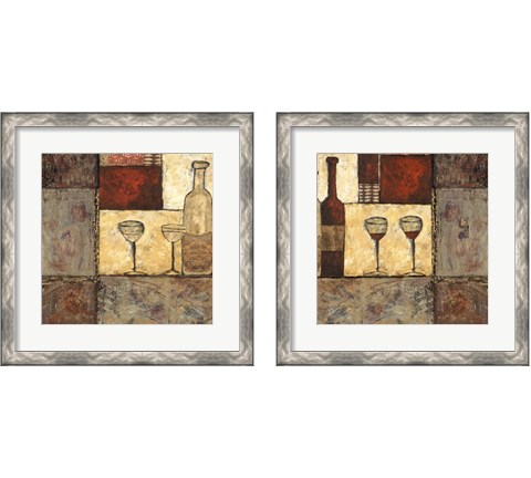 Wine for Two  2 Piece Framed Art Print Set by Elizabeth Franklin