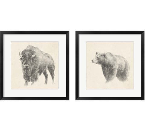 Western Bear Study 2 Piece Framed Art Print Set by Ethan Harper