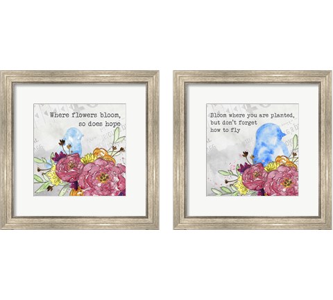 Bloom & Fly 2 Piece Framed Art Print Set by Catherine McGuire