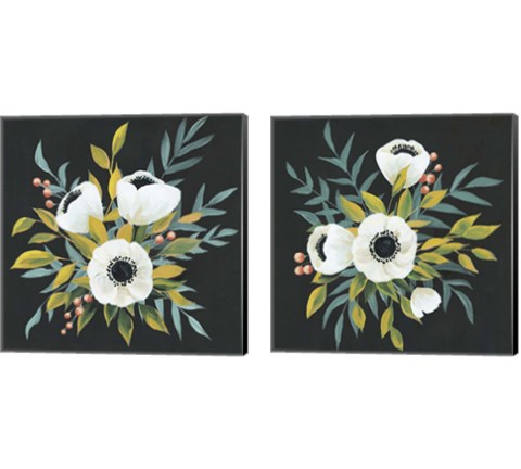 Anemone Posy 2 Piece Canvas Print Set by Grace Popp