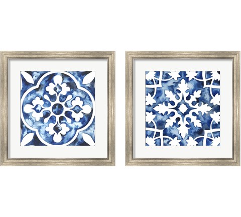 Cobalt Tile 2 Piece Framed Art Print Set by Grace Popp