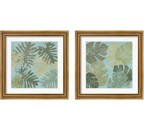 Faded Tropical Leaves 2 Piece Framed Art Print Set by Jade Reynolds