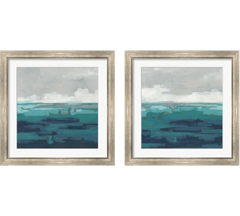 Sea Foam Vista 2 Piece Framed Art Print Set by June Erica Vess