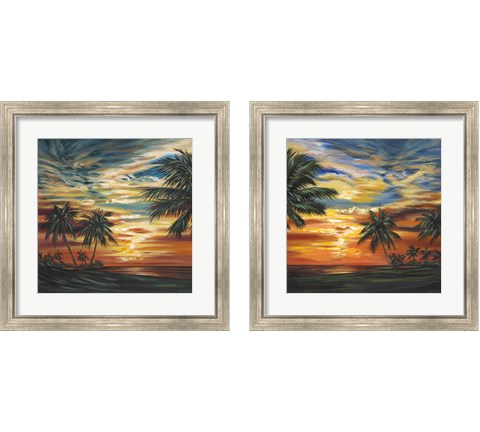 Stunning Tropical Sunset 2 Piece Framed Art Print Set by Carolee Vitaletti