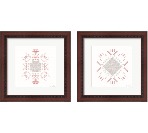 Pink Aztec 2 Piece Framed Art Print Set by Seven Trees Design