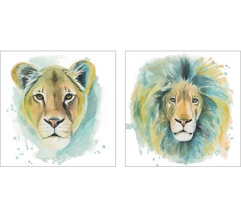 Chromatic Cats 2 Piece Art Print Set by Grace Popp