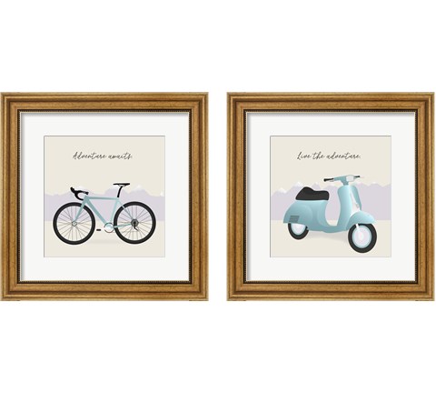 Two-Wheel Travel 2 Piece Framed Art Print Set by Gurli Soerensen