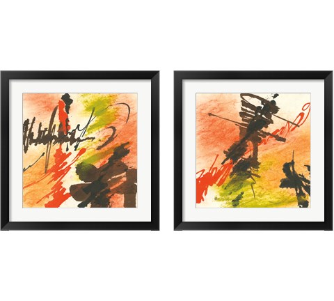 Graffiti Orange 2 Piece Framed Art Print Set by Chris Paschke