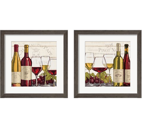 Wine Tasting 2 Piece Framed Art Print Set by Janelle Penner