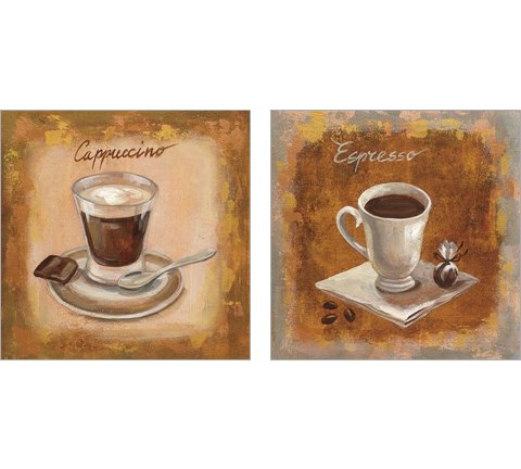 Coffee Time on Wood 2 Piece Art Print Set by Silvia Vassileva